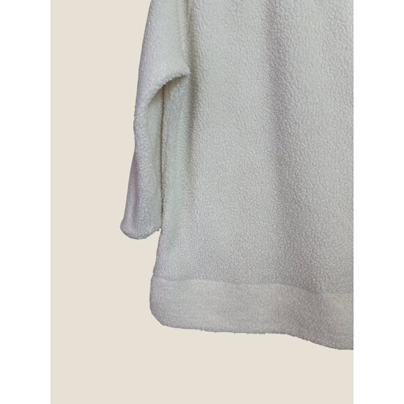 Haven Well Within Cozy Sherpa Funnel Neck Lounge Tunic Sweater Cream White L - Picture 13 of 13